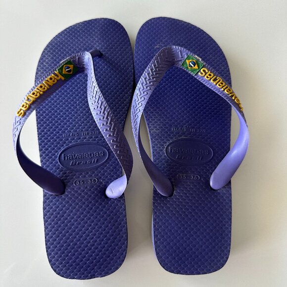 GREAT CONDITION: Purple Women's Havaianas Flip Flops - Picture 1 of 5